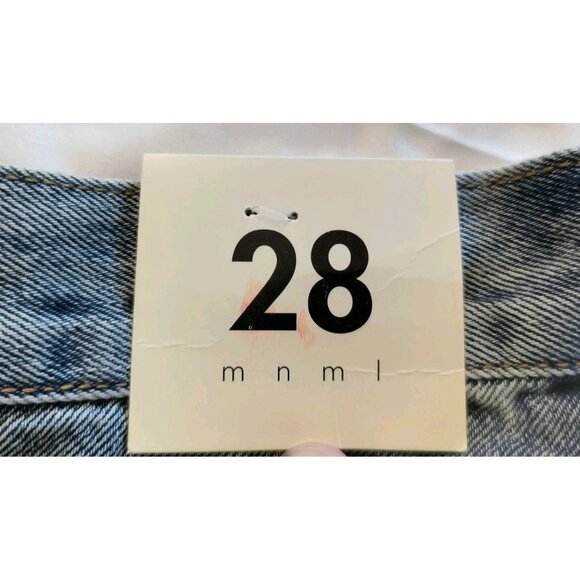 MNML  Distressed Denim Jeans Zipper Ankle Men Size 28 Blue Straight - Picture 7 of 10